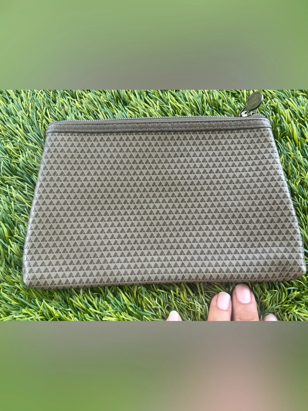 Liz Claiborne vintage  Brown Textured Woman’s  cosmetic Pouch